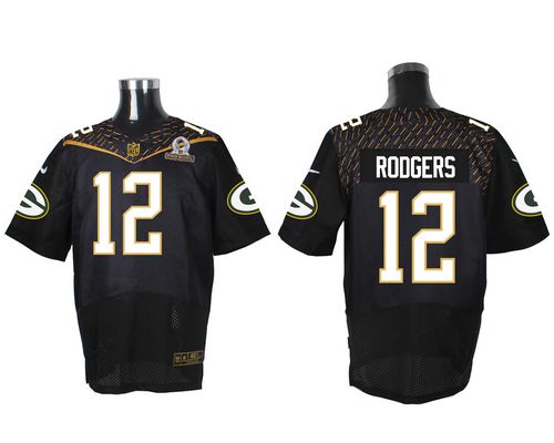 Nike Packers #12 Aaron Rodgers Black 2016 Pro Bowl Men's Stitched NFL Elite Jersey